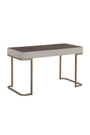   Modern European furniture - Cream Leather Look 2-Drawer Desk - www.oroa.com | Oroa.com