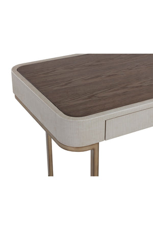   Modern European furniture - Cream Leather Look 2-Drawer Desk - www.oroa.com | Oroa.com