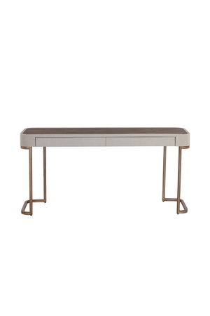   Modern European furniture - Cream Leather 2-Drawer Console Table - www.oroa.com | Oroa.com
