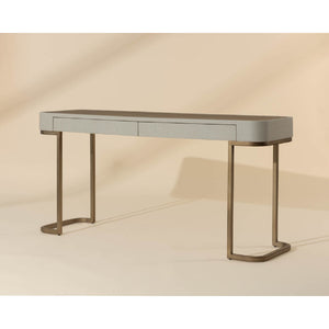   Modern European furniture - Cream Leather 2-Drawer Console Table - www.oroa.com | Oroa.com