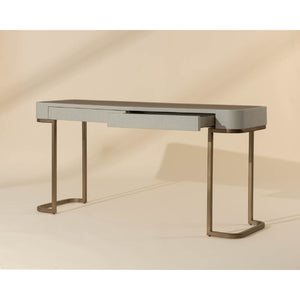   Modern European furniture - Cream Leather 2-Drawer Console Table - www.oroa.com | Oroa.com