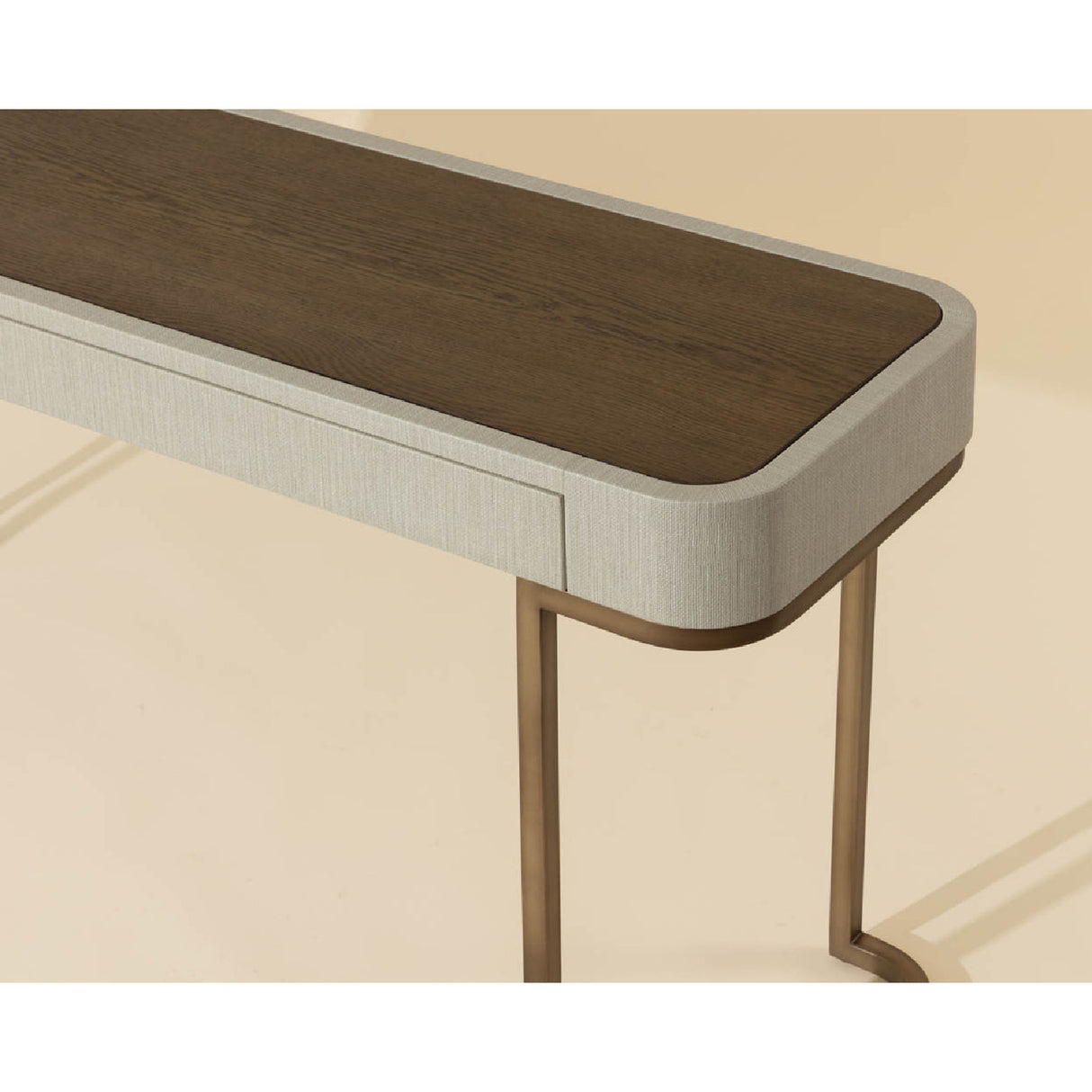   Modern European furniture - Cream Leather 2-Drawer Console Table - www.oroa.com | Oroa.com