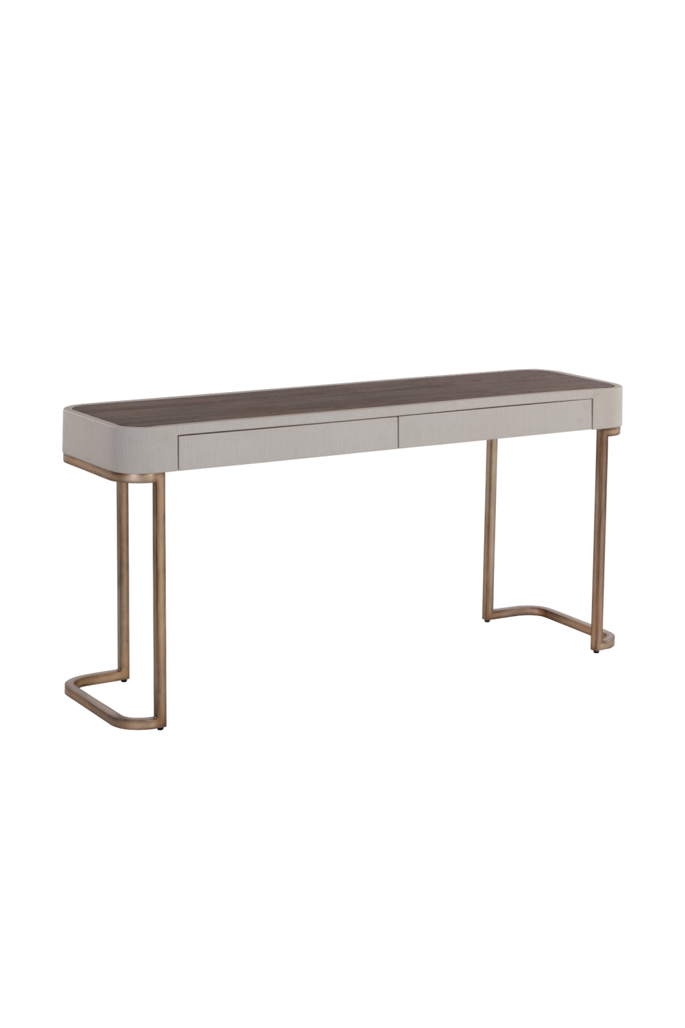   Modern European furniture - Cream Leather 2-Drawer Console Table - www.oroa.com | Oroa.com