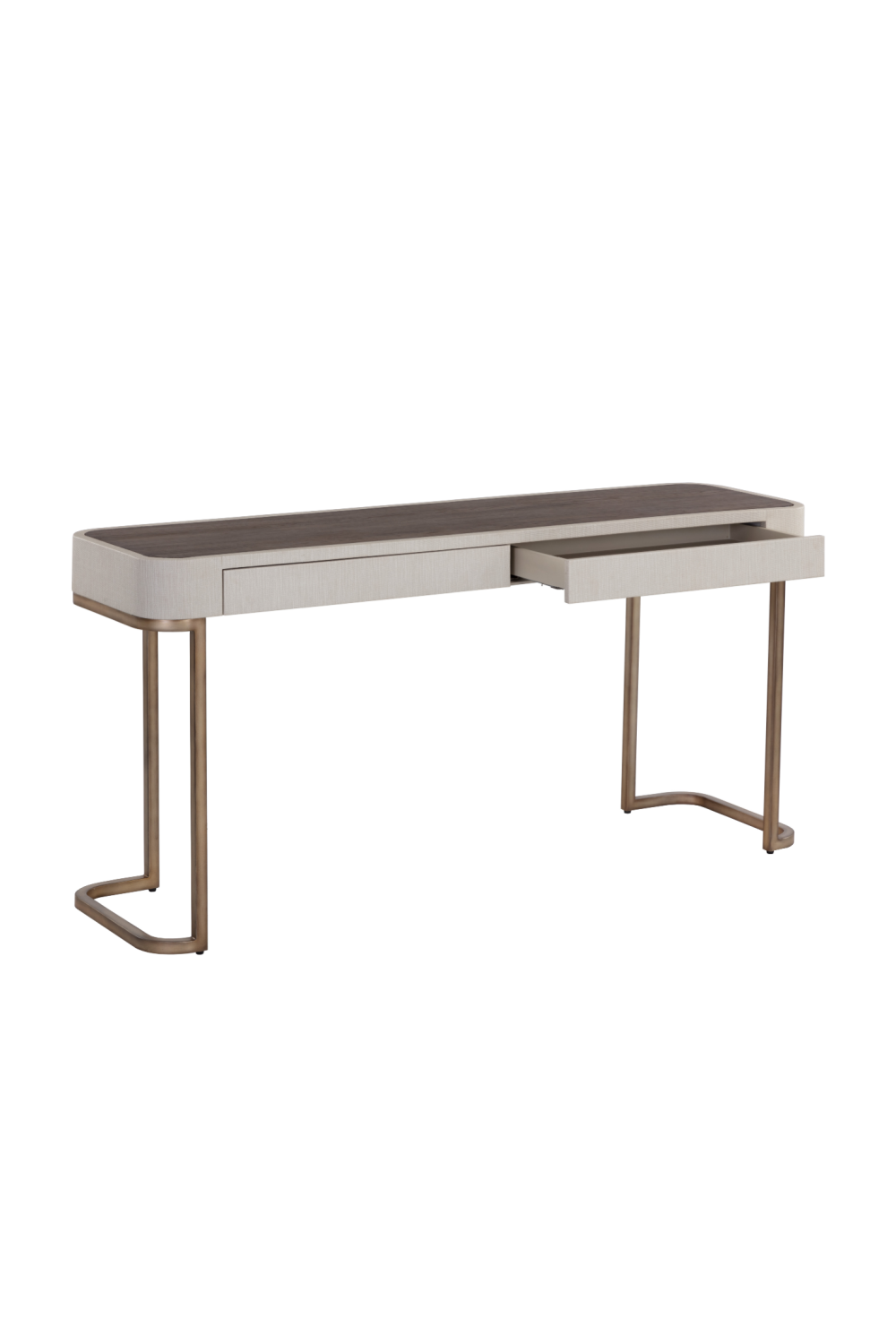   Modern European furniture - Cream Leather 2-Drawer Console Table - www.oroa.com | Oroa.com
