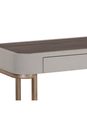   Modern European furniture - Cream Leather 2-Drawer Console Table - www.oroa.com | Oroa.com