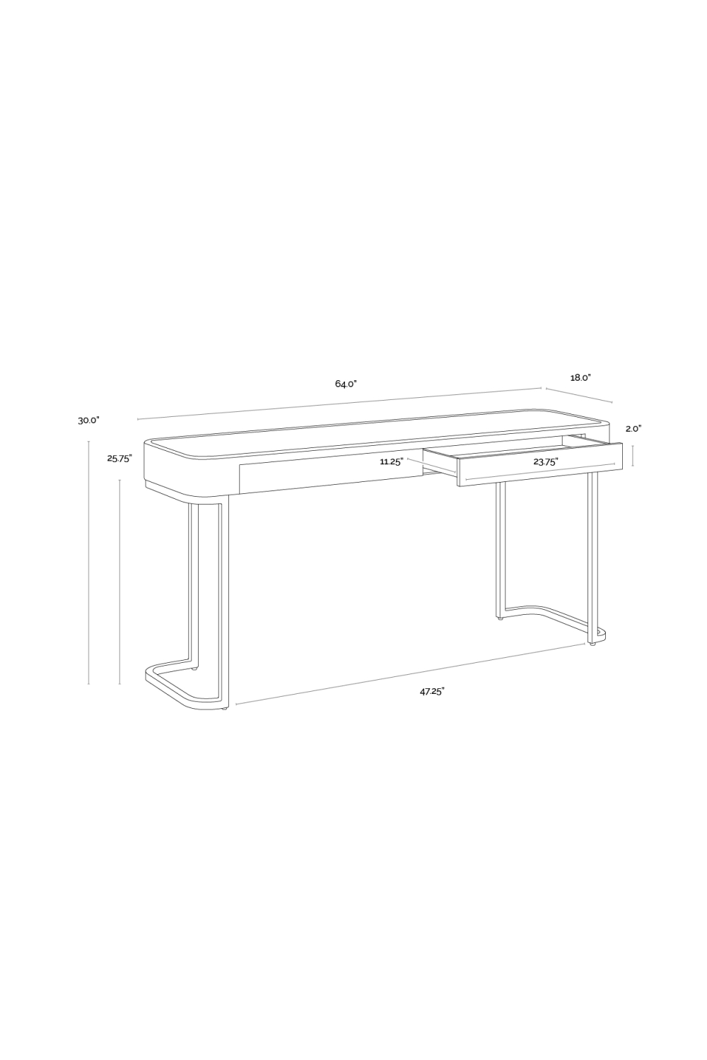   Modern European furniture - Cream Leather 2-Drawer Console Table - www.oroa.com | Oroa.com
