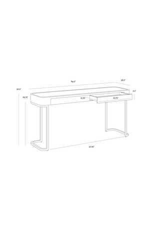   Modern European furniture - Cream Leather 2-Drawer Console Table - www.oroa.com | Oroa.com