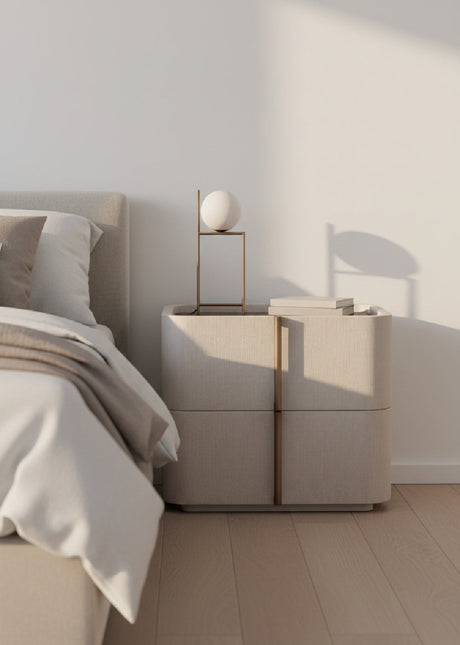   Modern European furniture - Leather-Look 2-Drawer Nightstand - www.oroa.com | Oroa.com