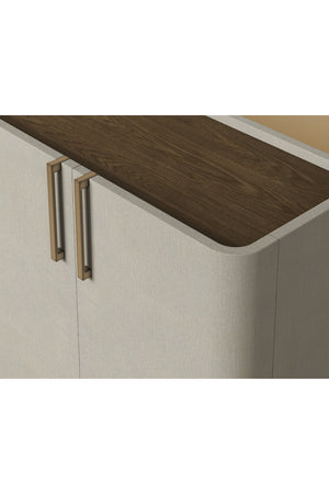   Modern European furniture - Cream Leather 4-Door Sideboard - www.oroa.com | Oroa.com