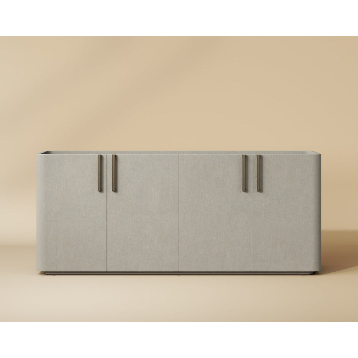   Modern European furniture - Cream Leather 4-Door Sideboard - www.oroa.com | Oroa.com