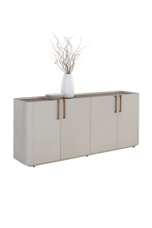   Modern European furniture - Cream Leather 4-Door Sideboard - www.oroa.com | Oroa.com