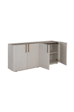   Modern European furniture - Cream Leather 4-Door Sideboard - www.oroa.com | Oroa.com