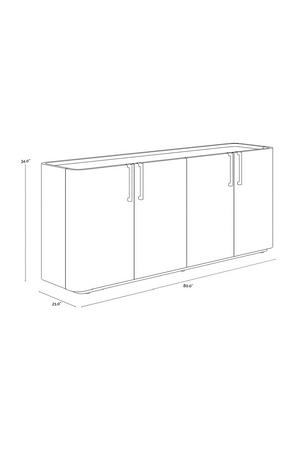   Modern European furniture - Cream Leather 4-Door Sideboard - www.oroa.com | Oroa.com