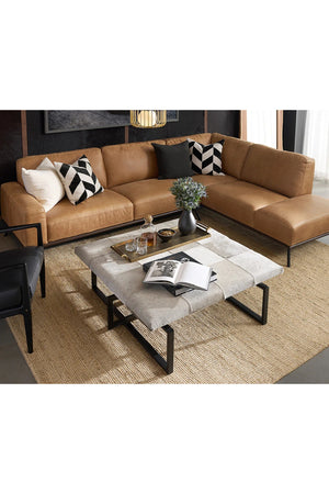  Modern European furniture - Brown Leather Chaise Sofa - www.oroa.com | Oroa.com