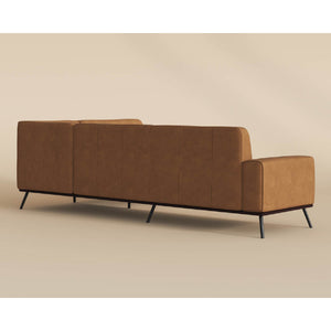  Modern European furniture - Brown Leather Chaise Sofa - www.oroa.com | Oroa.com