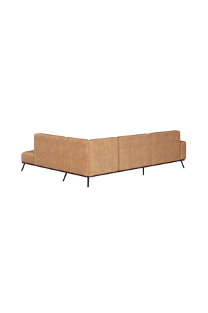  Modern European furniture - Brown Leather Chaise Sofa - www.oroa.com | Oroa.com