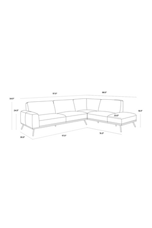   Modern European furniture - Brown Leather Chaise Sofa - www.oroa.com | Oroa.com