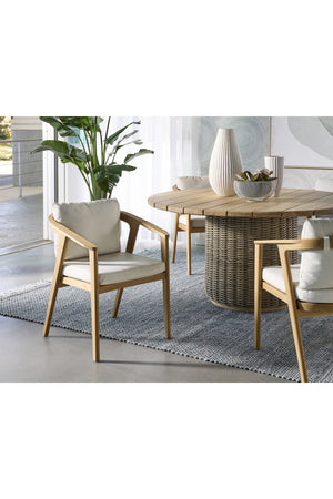   Modern European furniture - Cream Padded Outdoor Dining Chair - www.oroa.com | Oroa.com