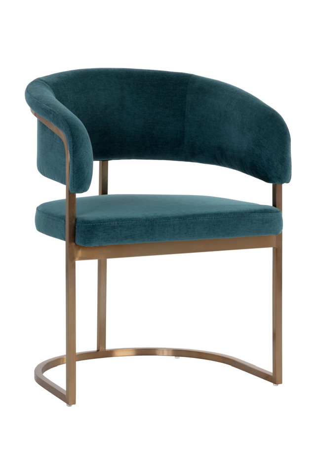 Modern European furniture - Teal Fabric Cantilevered Dining Chair - www.oroa.com