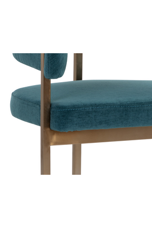   Modern European furniture - Teal Fabric Cantilevered Dining Chair - www.oroa.com | Oroa.com