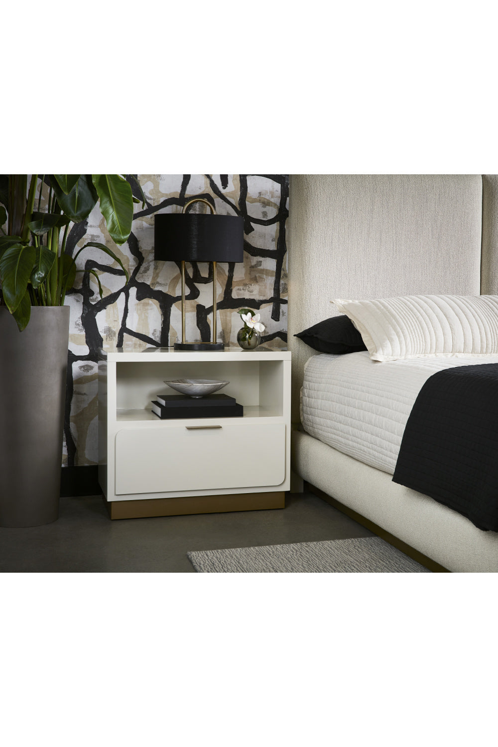   Modern European furniture - Rectangular Cream Bedside Table - www.oroa.com | Oroa.com