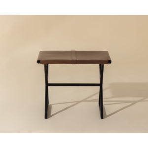   Brown Leather Stool Modern European furniture - - www.oroa.com | Oroa.com