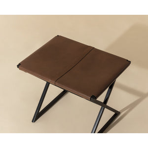   Brown Leather Stool Modern European furniture - - www.oroa.com | Oroa.com