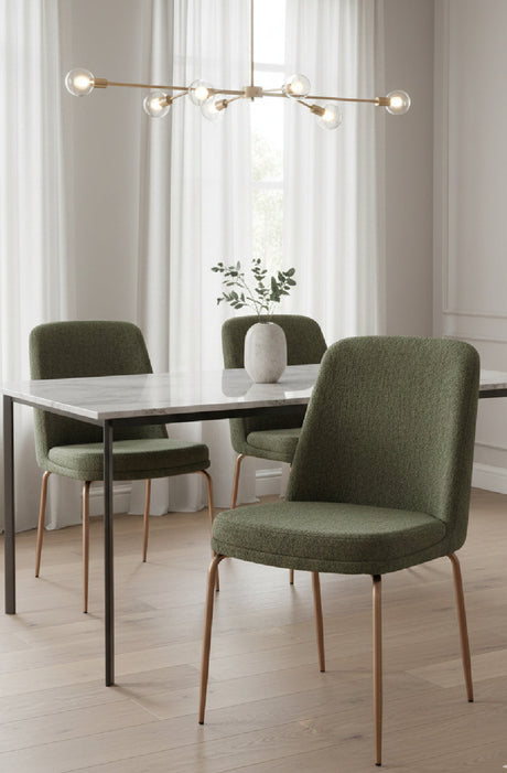   Modern European furniture - Green Fabric Dining Chairs (2) - www.oroa.com | Oroa.com