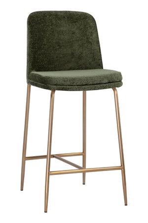   Modern European furniture - Antique Brass Fabric Counter Stool - www.oroa.com | Oroa.com
