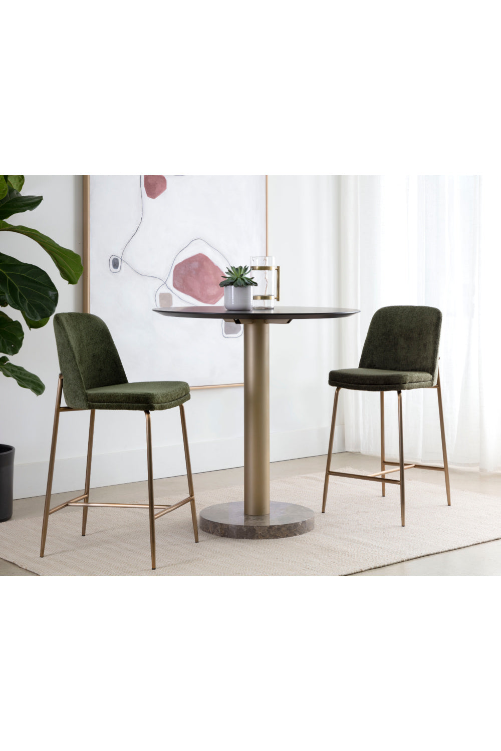   Modern European furniture - Antique Brass Fabric Counter Stool - www.oroa.com | Oroa.com