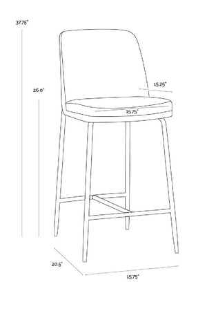   Modern European furniture - Antique Brass Fabric Counter Stool - www.oroa.com | Oroa.com