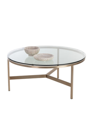  Modern European furniture - Bronze Framed Glass Coffee Table - www.oroa.com | Oroa.com