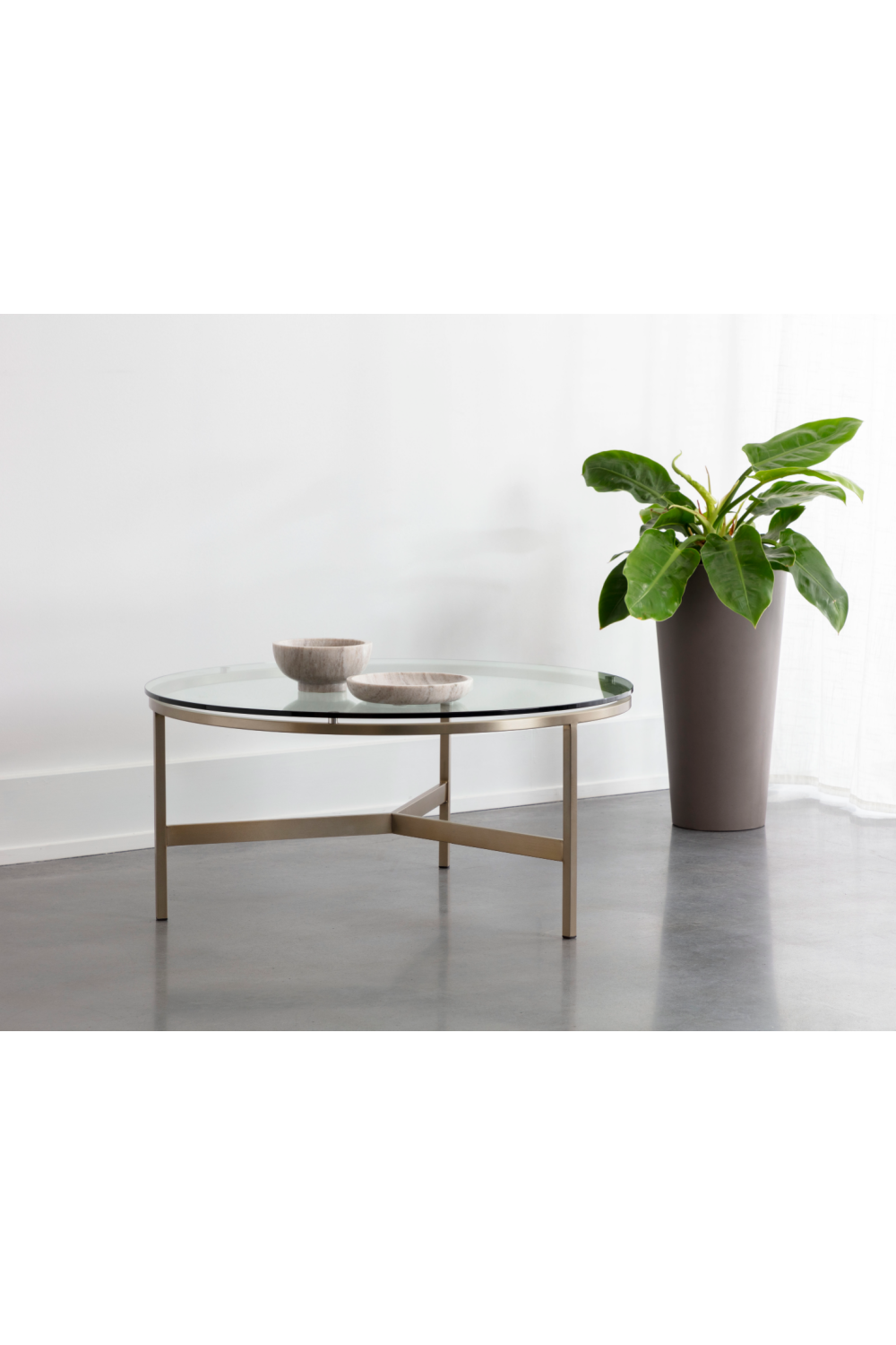   Modern European furniture - Bronze Framed Glass Coffee Table - www.oroa.com | Oroa.com