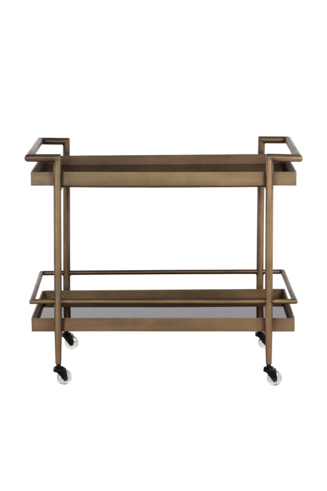 Modern European furniture - Black Glass Shelves Bar Cart - www.oroa.com