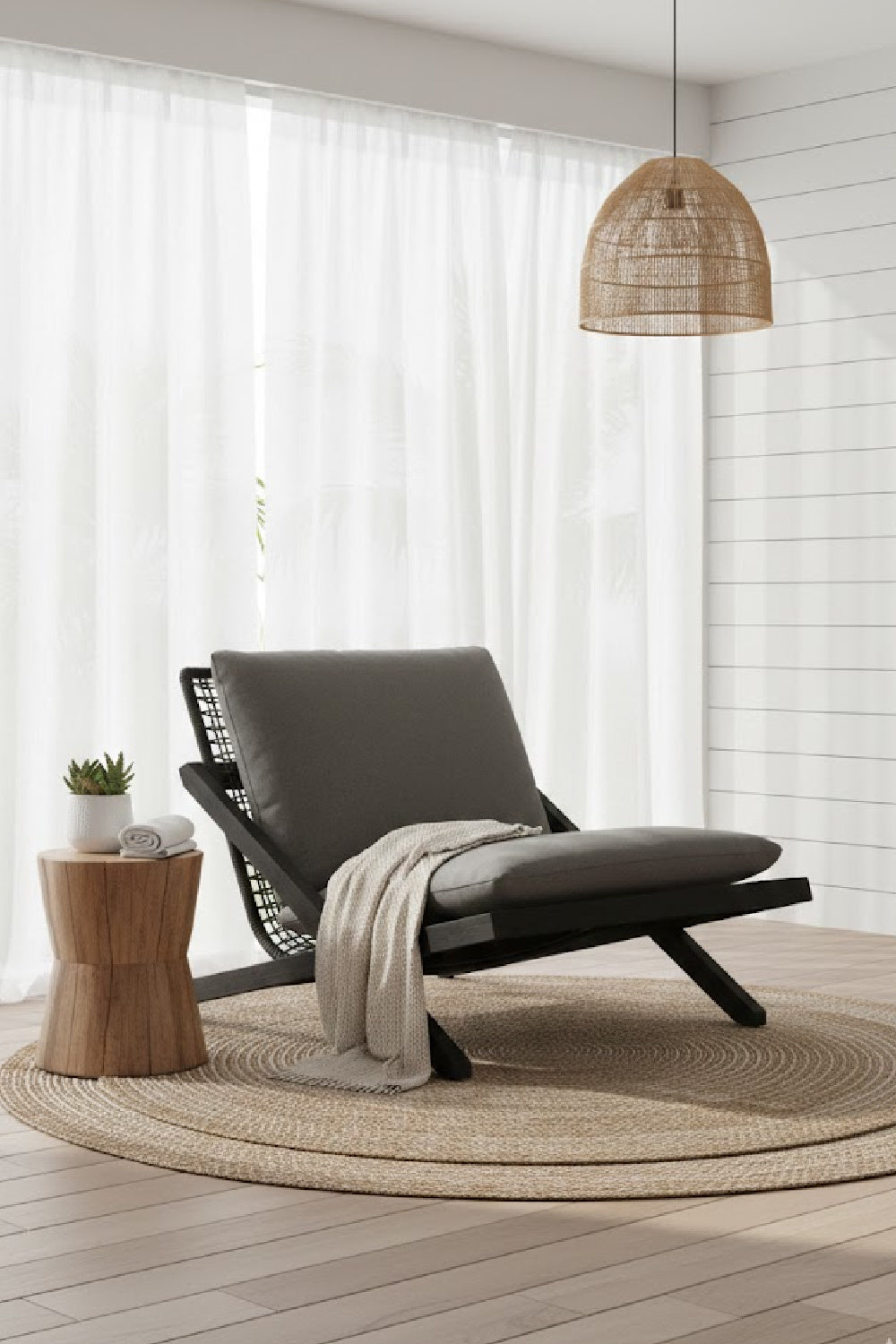   Modern European furniture - Teak Framed Indoor/Outdoor Lounge Chair - www.oroa.com | Oroa.com