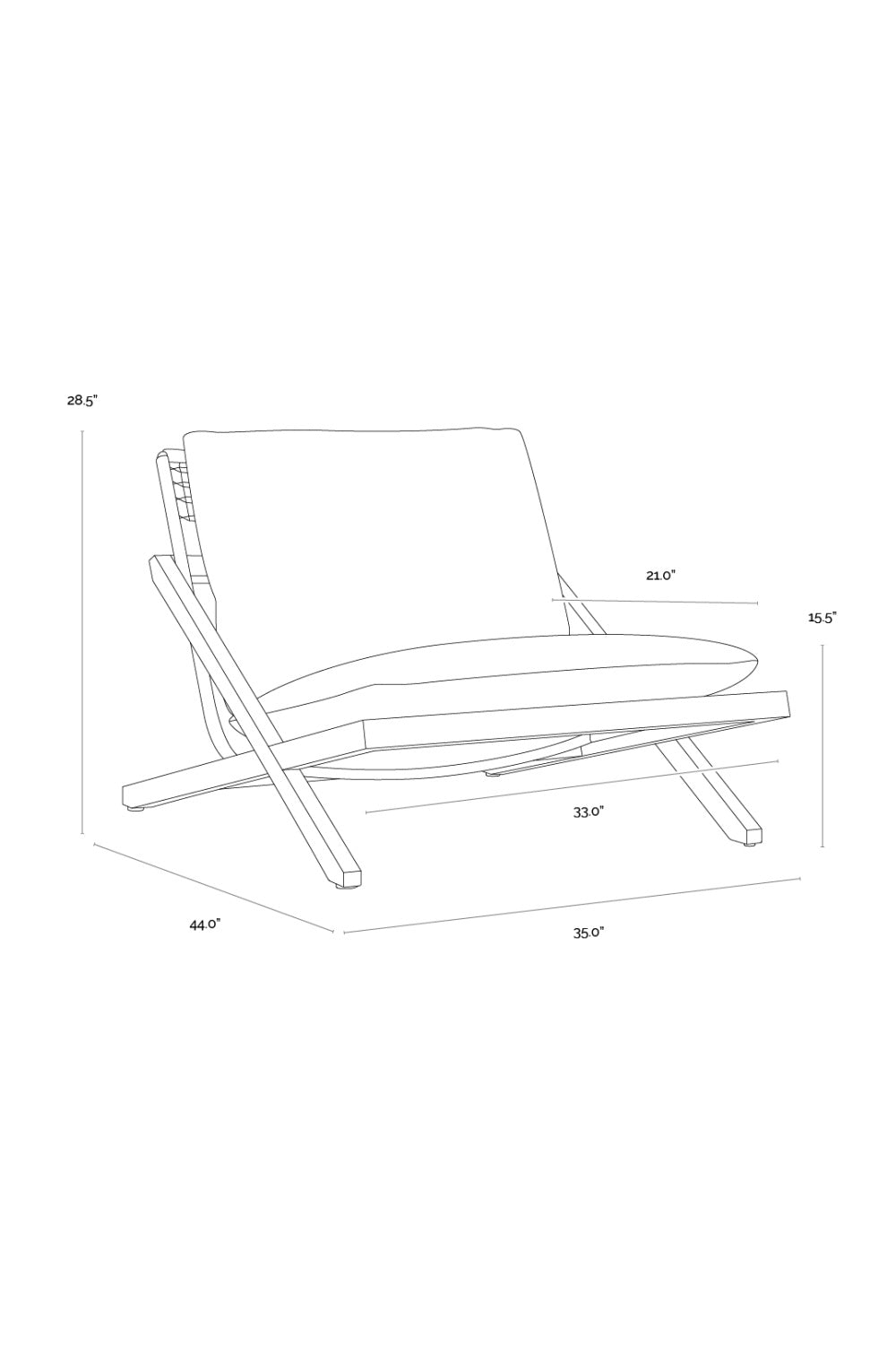   Modern European furniture - Teak Framed Indoor/Outdoor Lounge Chair - www.oroa.com | Oroa.com