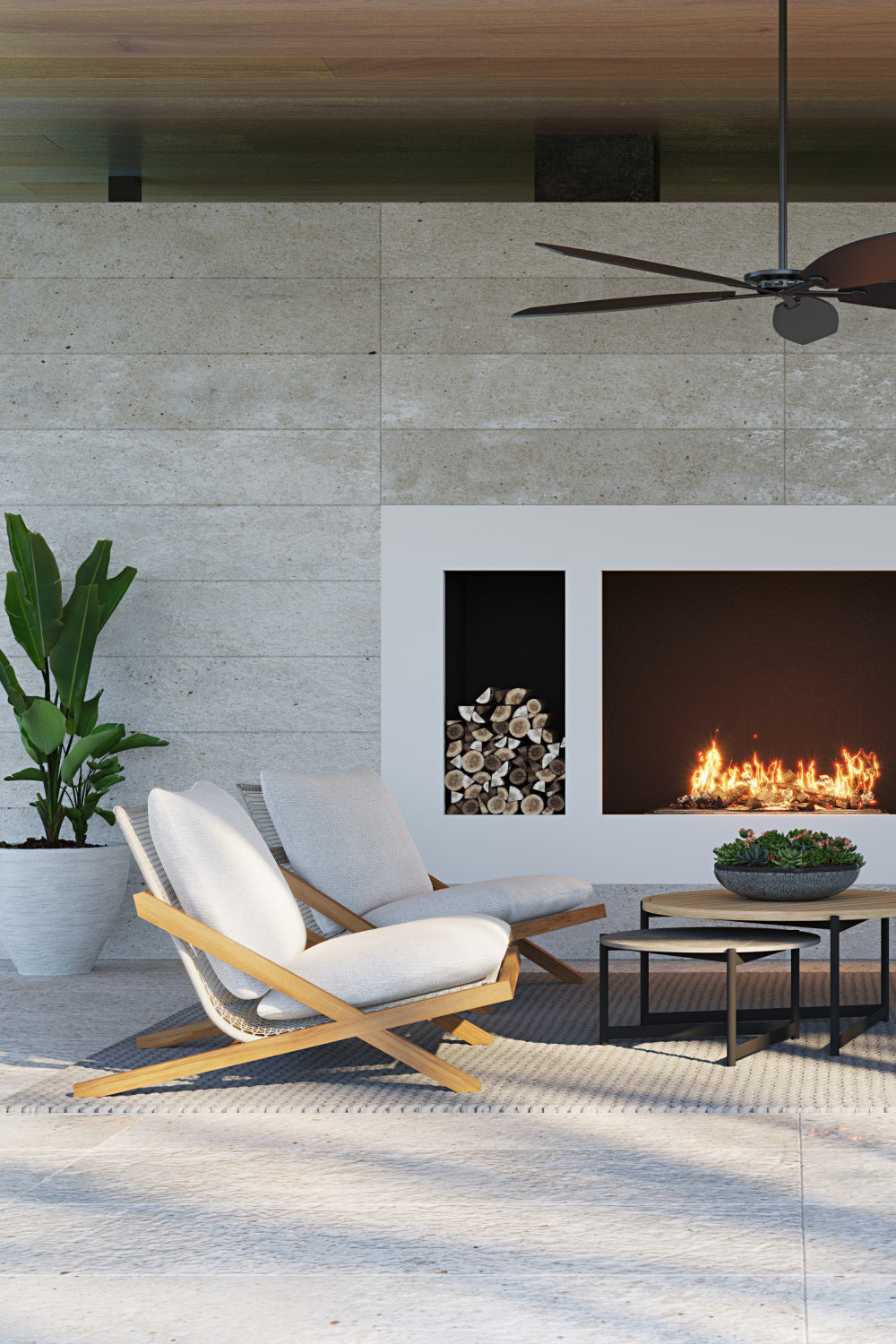   Modern European furniture - Teak Framed Indoor/Outdoor Lounge Chair - www.oroa.com | Oroa.com
