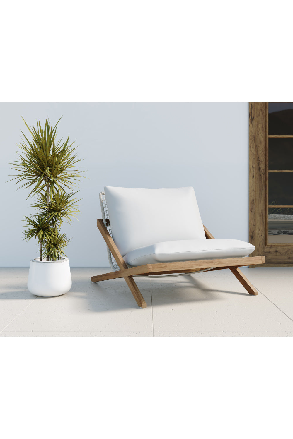   Modern European furniture - Teak Framed Indoor/Outdoor Lounge Chair - www.oroa.com | Oroa.com
