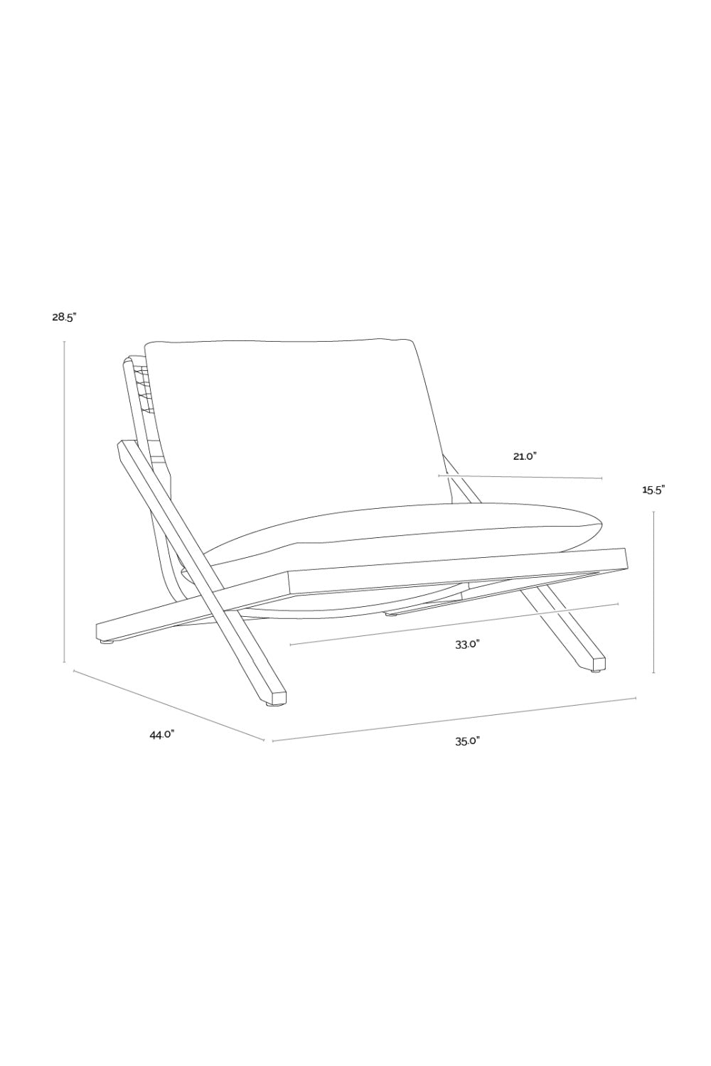   Modern European furniture - Teak Framed Indoor/Outdoor Lounge Chair - www.oroa.com | Oroa.com