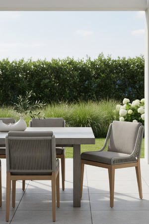   Modern European furniture - Contemporary Indoor/Outdoor Teak & Woven Dining Chair - www.oroa.com | Oroa.com