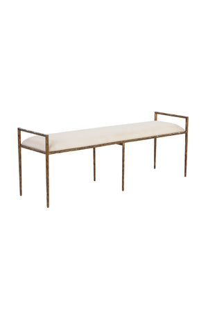   Modern European furniture - Gold Framed White Bench - www.oroa.com | Oroa.com