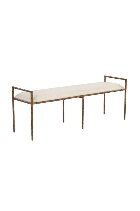  Modern European furniture - Gold Framed White Bench - www.oroa.com | Oroa.com