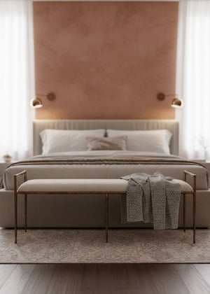   Modern European furniture - Gold Framed White Bench - www.oroa.com | Oroa.com