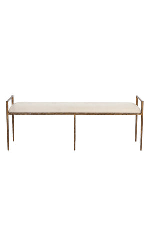   Modern European furniture - Gold Framed White Bench - www.oroa.com | Oroa.com