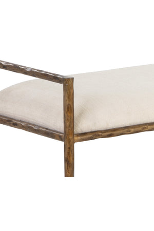   Modern European furniture - Gold Framed White Bench - www.oroa.com | Oroa.com