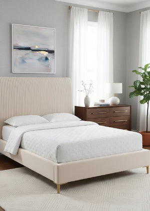   Modern European furniture - Cream Tufted Bed - www.oroa.com | Oroa.com