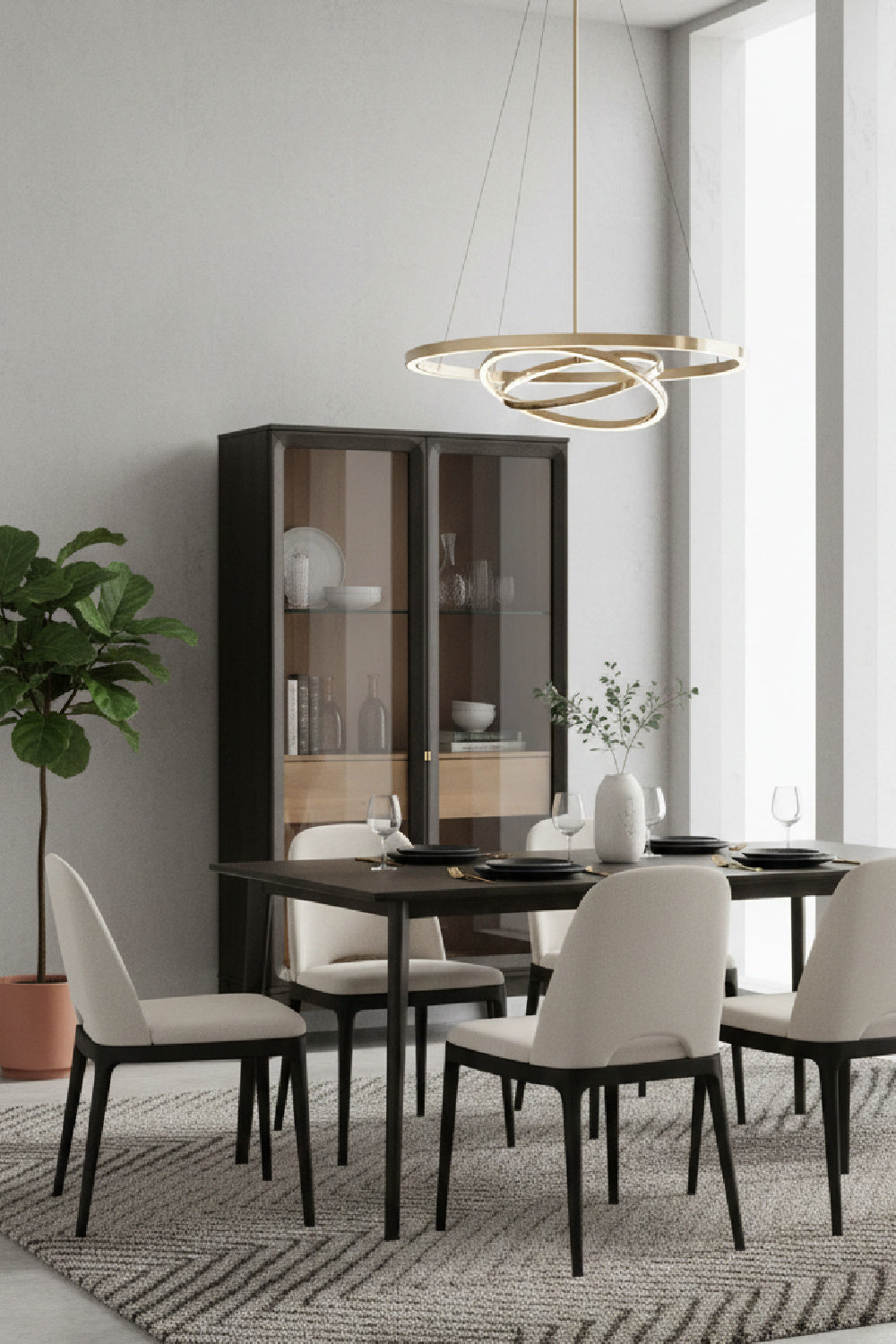   Modern European furniture - Brown Acacia 2-Door Display Cabinet - www.oroa.com | Oroa.com