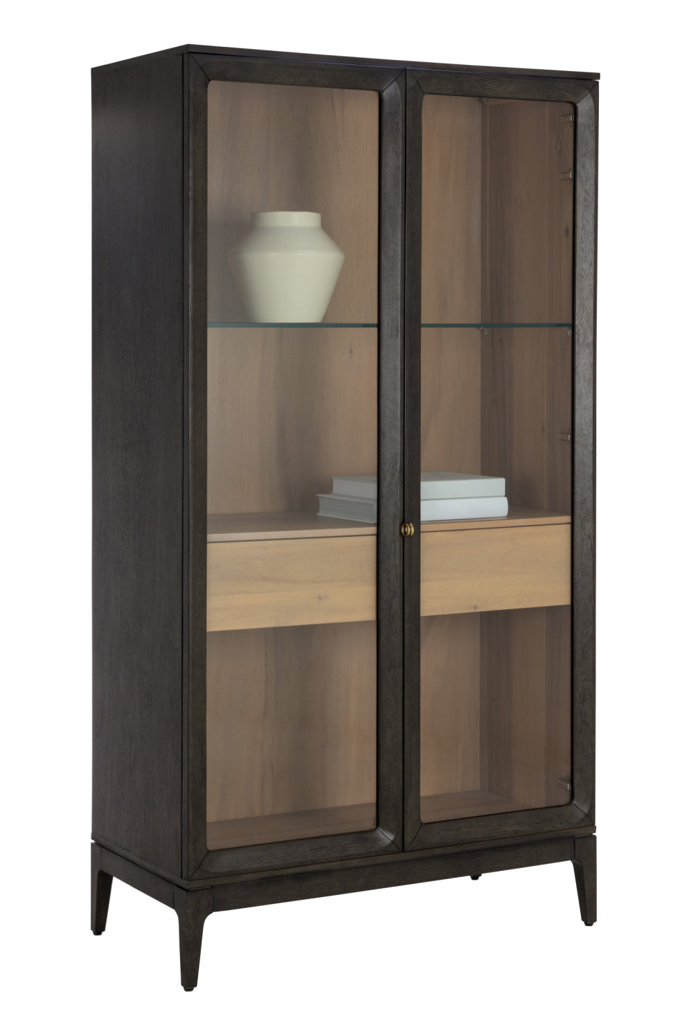   Modern European furniture - Brown Acacia 2-Door Display Cabinet - www.oroa.com | Oroa.com