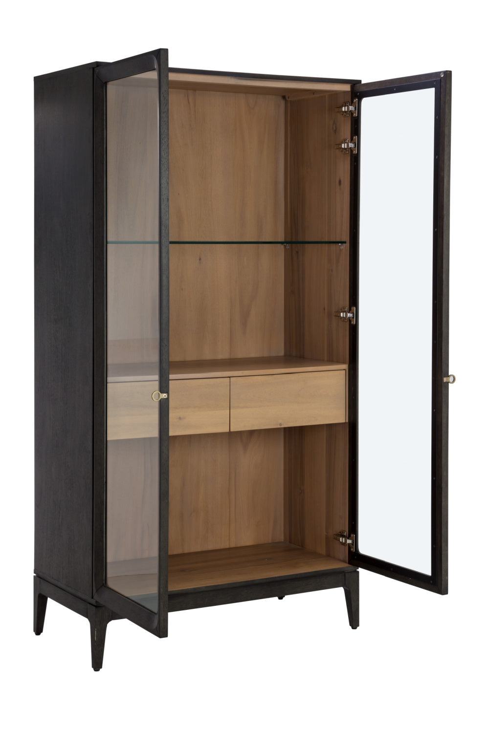   Modern European furniture - Brown Acacia 2-Door Display Cabinet - www.oroa.com | Oroa.com