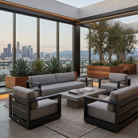   Gray Padded Outdoor Sofa | Oroa.com